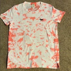 Victoria secret pink orange tie die t shirt